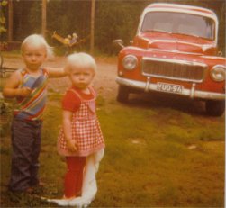 Thats me in a hippy shirt and  childhood friend Anna-riikka.